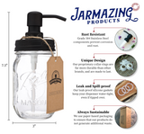 Classic Farmhouse Mason Jar Soap Dispenser: Black