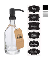 Heavy Glass 12oz Bottle Soap and Lotion Dispenser: Black