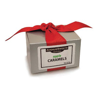 8oz Caramel Gift Box (Silver with red grosgrain ribbon): Sea Salt