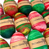 Felted Soap Christmas Holiday Color 2-Pack Stocking Stuffer Made in USA