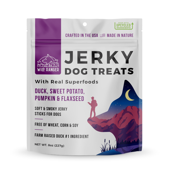 Wild Ranger Duck Jerky & Superfoods Dog Treats 8oz Made in USA
