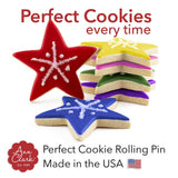 New Perfect Cookie Rolling Pin 3/8" for Even Thicker Cookies by Ann Clark, Made in USA