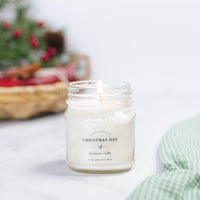 Soy Wax Mason Jar Candle - Christmas Day: 16oz (80 hour) Made in USA