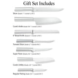 Awesome 8-Piece Knive Set Including USA Oak Base Made in USA