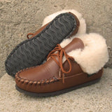 Sale: Children's 2-Eyelet Sheepskin Slippers #3310-CFS Made in USA