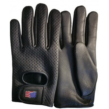 American Deerskin Leather Gloves with Velcro Strap Made in USA FLG-1575