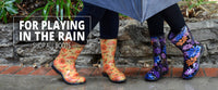 Clearance: Women's Printed Rain and Garden Midsummer Blue Boots by Sloggers USA Made