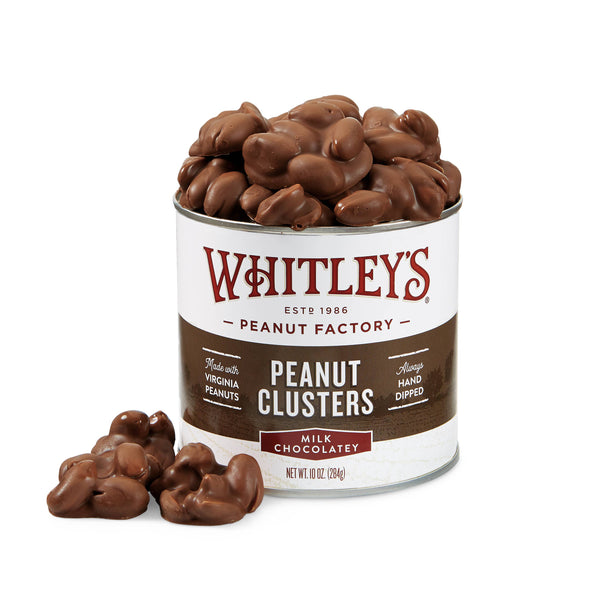 10 oz. Tins Milk Chocolatey Covered Peanut Clusters Grown & Made in USA