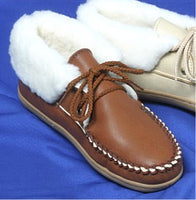 Sale: Women's 2-Eyelet Sheepskin Slippers Made in America by Footskins 2210-MS