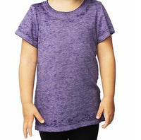 22580BO 2-Pack Toddler Burnout Wash Short Sleeve Girls Tee Made in USA