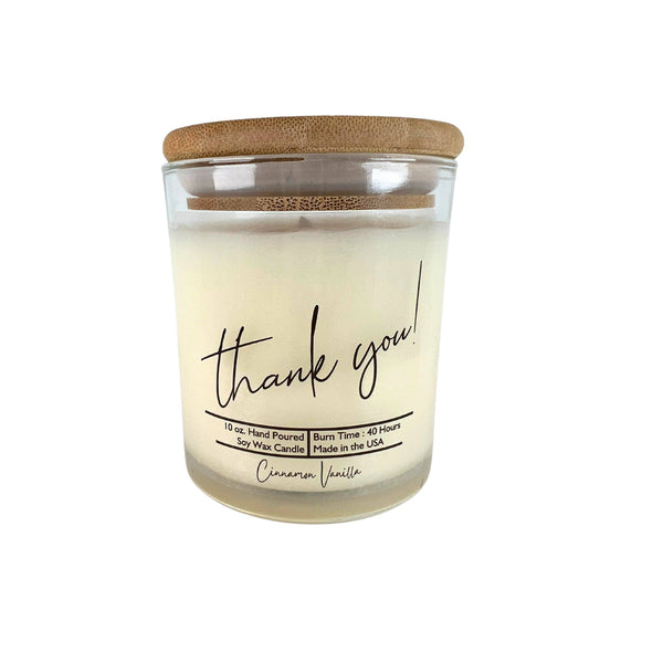 New Thank You ! Candle with Lid - Soy Wax Candles Great Gift
