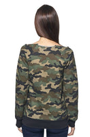 Camo Fleece Raglan Sweatshirt w/Pouch Pocket Made in USA 3120CMO