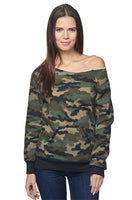 Camo Fleece Raglan Sweatshirt w/Pouch Pocket Made in USA 3120CMO