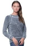 Women's Burnout Fleece Raglan Pullover Made in USA 3199BO