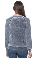 Women's Burnout Fleece Raglan Pullover Made in USA 3199BO