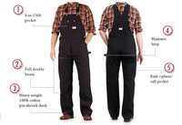 Sale: Black Extra Heavy Duty Black Cotton Duck Overall by ROUND HOUSE® Made in USA 383