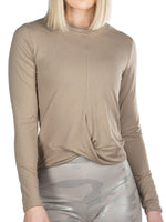 Women's Twisted Knot Beige/Stone SoftTECH™ Long Sleeve Shirt by WSI Made in USA 561SOL