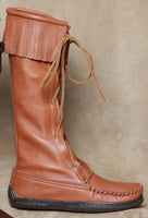 Knee High Boot with Fringe and Rubber Sole Made in America by Footskins