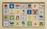 NEW! Maple ABC Blocks (Letter & Picture) with Tray Made in USA by Maple Landmark 76023