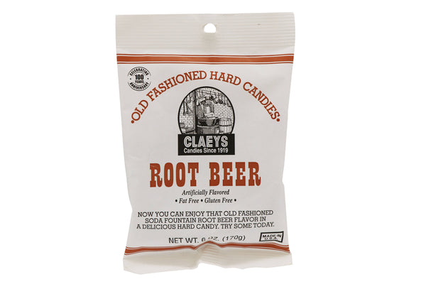 Claeys Old Fashioned Hard Candies Root Beer, 6oz Bag 24ct