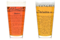 Set of Two Constitution and Declaration Pint Glass Pair 16oz Made in USA
