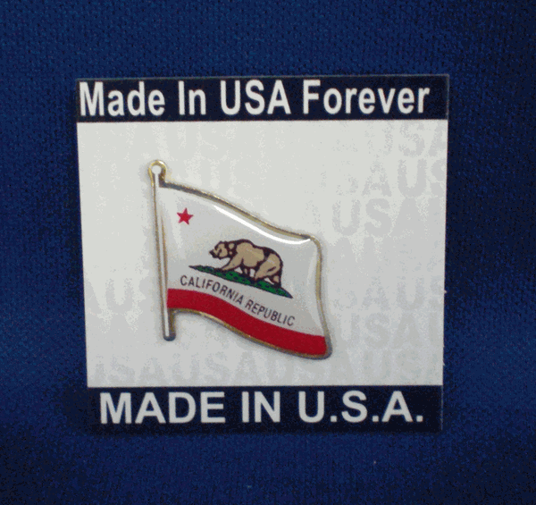 California State Flagpole Pin Made in USA