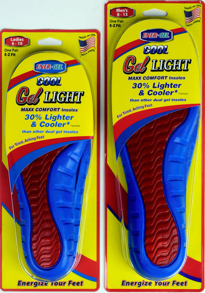 Ener-Gel Cushion Cool Gel Insoles Made in USA by Paragon