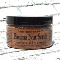 Banana Nut Face Scrub & Cleanser by B.Witching Bath Co. Made in USA FC502