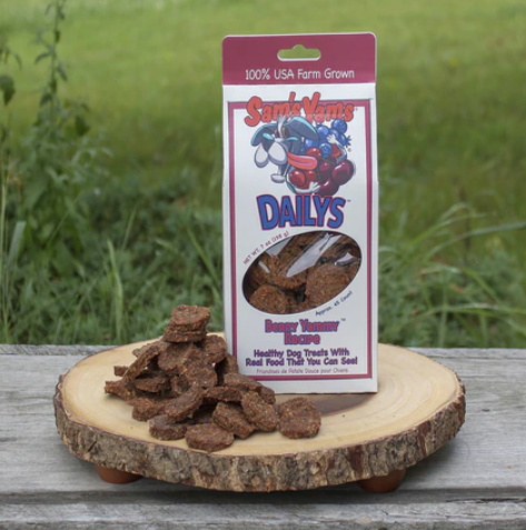 NEW! 4-Pack Sam's Yams Dailys Berry Yammy Recipe Dog Treat Made in USA Dog Food