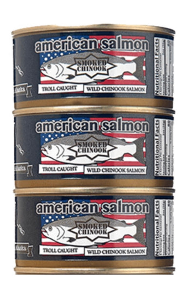 American Smoked Salmon 3-Pack Premium Alaska or West Coast Salmon Made in USA