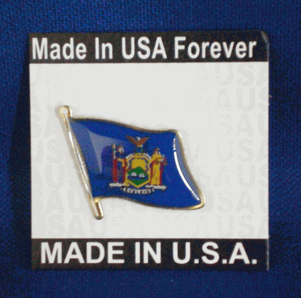 New York State Flagpole Pin Made in USA