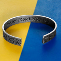 NEW! Origins Pray for Ukraine Cuff Bracelet by Wendell August Made in USA RUKRCUFF