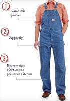 Sale: Men’s Stonewashed Blues Overall by ROUND HOUSE® American-Made 699
