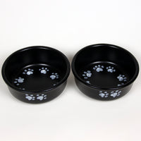 NEW! ROUND PRINTS LARGE SNOWY PAWS PET DISH SET by Emerson Creek Pottery Made in USA Set, Large Pet2695R