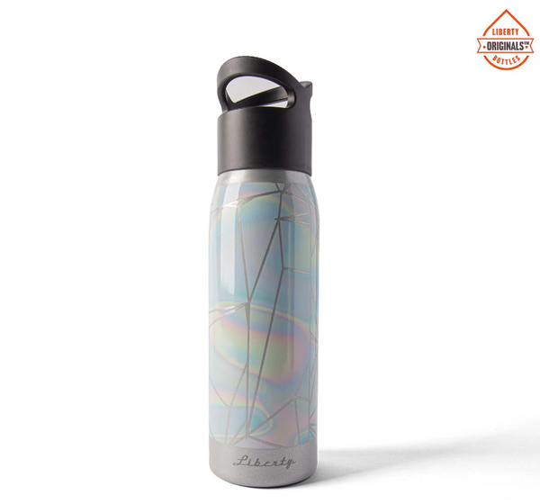 NEW! Irridescent Originals Water Bottle w/Black Cap Made in USA by