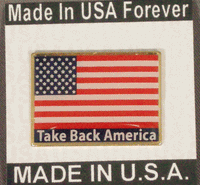 "Take Back America" Flag Pin Made in USA