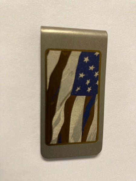 Money Clip Titanium American Flag Made in USA
