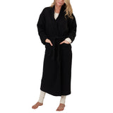 Sale: Organic Black Fleece Full-Length Bath Robe Made in USA (Out of XL)