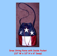 American Flag USA Draw String Purse by Stately Made in USA