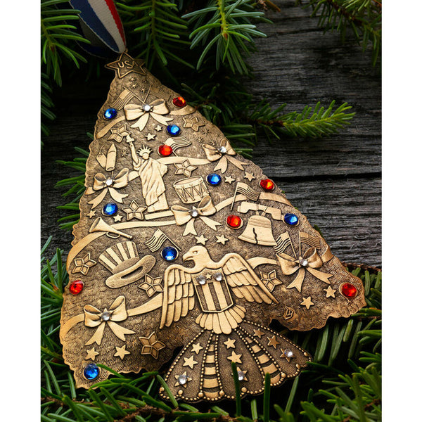 NEW! Americana O Christmas Tree Ornament (Bronze) by Wendell August Made in USA 21932236CR