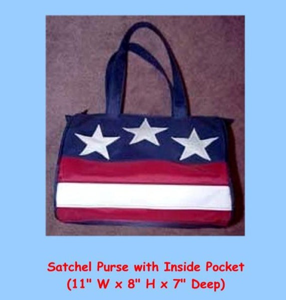 American Flag USA Satchel Purse by Stately Made in USA