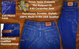 Clearance, Limied Supply: Texas Jeans Carpenter Jeans #40 Made in USA