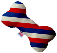 Sale: Patriotic Stripes Dog Toy: Plush / 6" / Bone