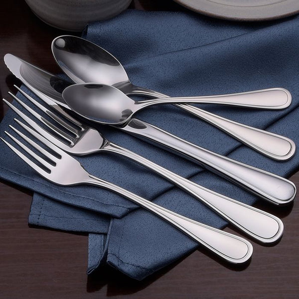 Classic Rim Stainless Flatware 65 Piece Set Made in USA
