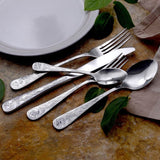 Earth Pattern Stainless Flatware 45 Piece Set Made in USA