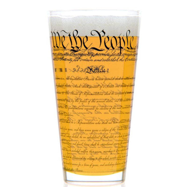 Sale: We The People US Constitution Pint Glass 16oz Made in USA