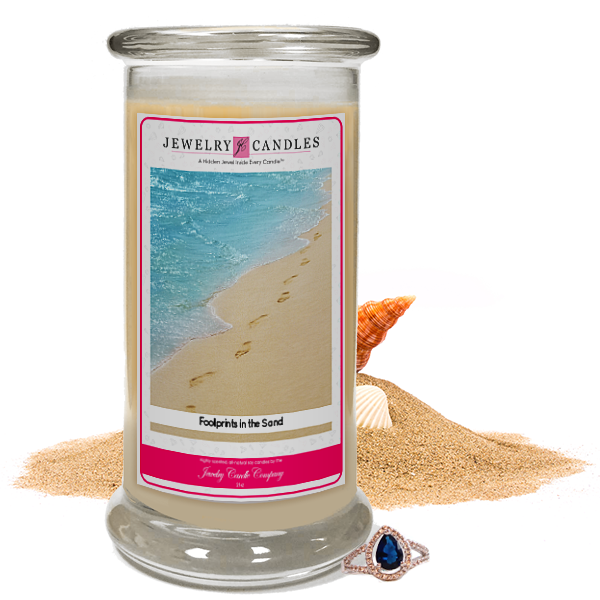 Footprints in The Sand Jewelry Candle Made in USA