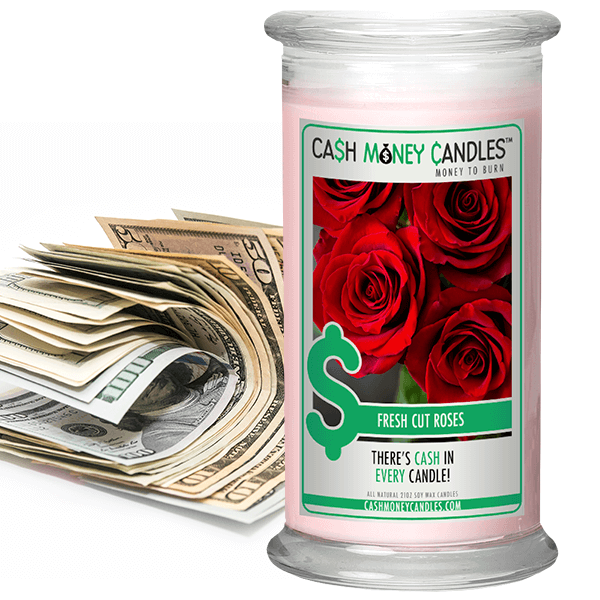 Fresh Cut Roses Cash Money Candles Made in USA