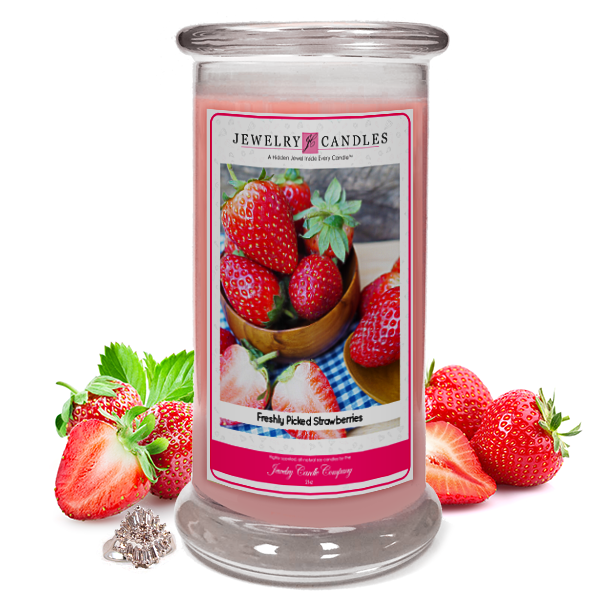 Freshly Picked Strawberries Jewelry Candle Made in USA