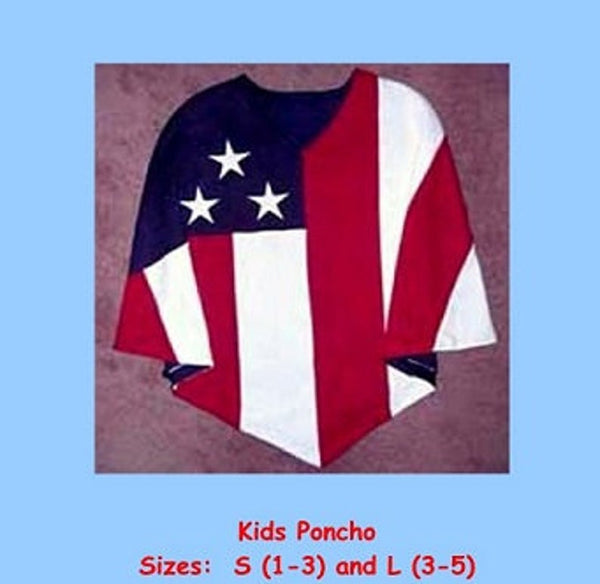 Kids/Youth USA Flag Poncho by Stately Made in USA
